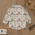 thumbnail image 4 of Gibobby blusas y camisas para Niños Camiseta de manga larga con estampado de animales de animados para niños pequeños(Blanco, 18-24 Meses), 4 of 5
