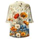 thumbnail image 2 of Camisas de Fiesta de Vacaciones para las Mujeres de Manga de 7 Pulgadas, Blusa de Algodón de Imitación Casual para Todas las Estaciones, 2 of 6