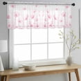 thumbnail image 2 of Pink Spring Floral Valance Curtains for Kitchen/Living Room/Bathroom/Bedroom Window, Rod Pocket Small Topper Half Short Window Curtains Voile Sheer Scarf, Summer Botanical Watercolor Vintage 54"x18", 2 of 8