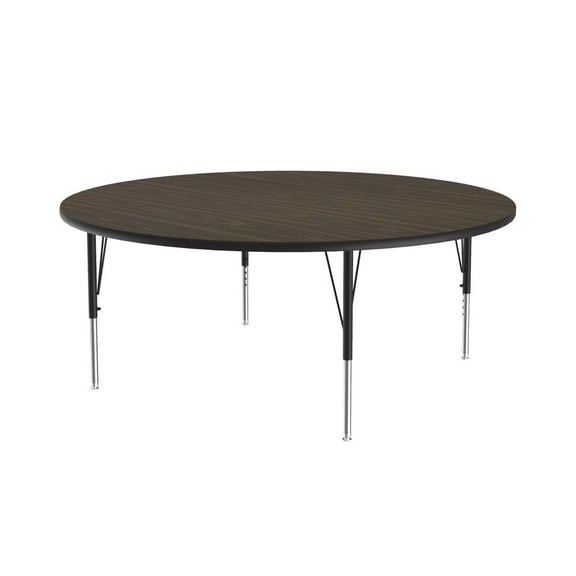 Correll Thermal Fused 60" Round Laminate Wood Activity Table in Walnut