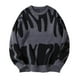 thumbnail image 1 of Ceisia Men's Abstract Jacquard Crew Neck Sweater for Retro Streetwear & Casual Wear Gray L Gifts, 1 of 2