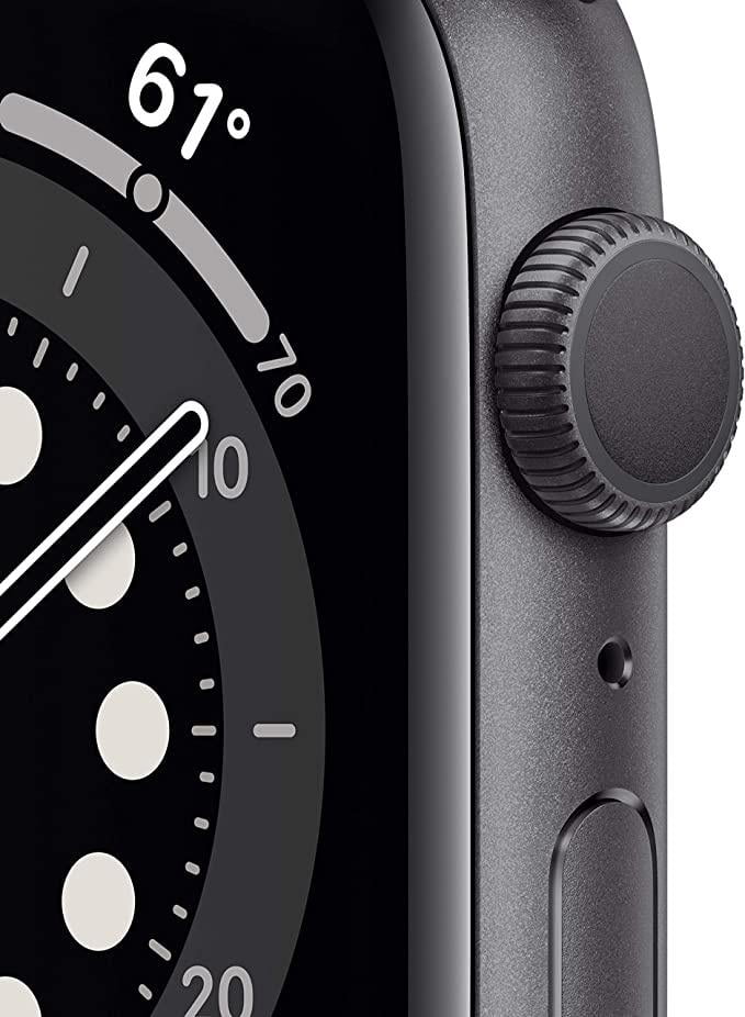 Restored Apple Watch Series 6 (GPS, 40 mm) Space Gray Aluminum Case with Black Sport Band Bundle 5 Bonus Bands, Charging Stand, Screen Protector, & 2 amp charger (Refurbished)