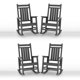 thumbnail image 3 of QinaQin Silla mecedora para exterior con respaldo alto de HDPE, ideal para patio, porche, balcón o deck, diseño resistente al clima con capacidad de 158 kg, 3 of 8