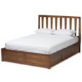 thumbnail image 1 of Bowery Hill King Spindle Storage Platform Bed in Walnut, 1 of 12