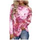 thumbnail image 1 of Mujeres Impreso Gradiente Hollow Out O Cuello Manga larga Casual Tee Tops Blusa Pompotops  gfhjh15573, 1 of 8