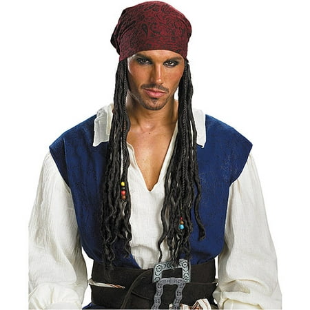 Pirates of the Caribbean Jack Sparrow Headband with Hair Adult Halloween Accessory