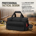 thumbnail image 5 of 14-Inch Heavy-Duty Canvas Tool Bag, Multi-function Large Capacity Tool Organizer Tote Bag with Adjustable Shoulder Strap and Ergonomic Handle for Electrician, Plumber, Handyman (Black), 5 of 8