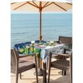 thumbnail image 2 of Outdoor Tablecloth with Umbrella Hole and Zipper, Christmas Snowman Square Table Cloth 60x60 Inch Waterproof Tablecloth, Winter Snowflakes Xmas Trees Navy Blue Picnic Table Cover for Patio Camping, 2 of 7