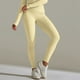 thumbnail image 2 of Pantalones de fitness para mujer con cintura alta, sin costuras y con abertura, que realzan las caderas, elásticos y transpirables, para yoga/running, tallas S-L, 2 of 5