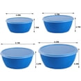 thumbnail image 2 of Set of 4 Pcs Leakproof Meal-Prep Containers,4 Size Blue Plastic Mixing Bowl Set with Airtight Leakproof Lids for Kitchen,School,Home, 2 of 6