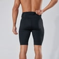 thumbnail image 6 of CHEEREAM Men's Compression Pants Moisture Wicking Base Layers Flexibility Mens Active Sports and Workouts Shorts with Pocket Black L, 6 of 8
