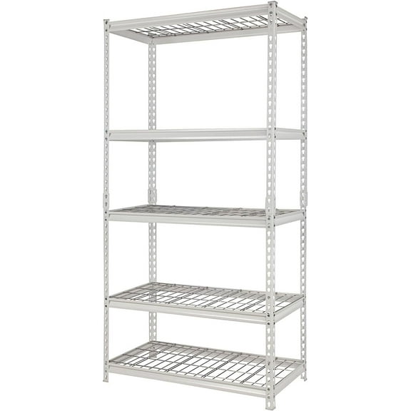 Juggernaut Storage 36"W x 18"D x 72"H 5-Shelf Steel Shelving, White