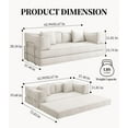 thumbnail image 2 of Lovableguy Chenille Folding Sofa Bed,Convertible King Size Couch Bed with Removable Backrest,Compression Floor Couch for Living Room,Beige, 2 of 9