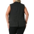 thumbnail image 4 of DARING DIVA Women's Plus Size Sleeveless Lapel V Neck Stripes Vest 1X Black, 4 of 5