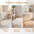 thumbnail image 7 of REGALWOVEN Checkered Non Slip Bath Mats, Soft Fluffy Absorbent Bathroom Rugs for Shower, Sink Brown-1 16" x 24", 7 of 7