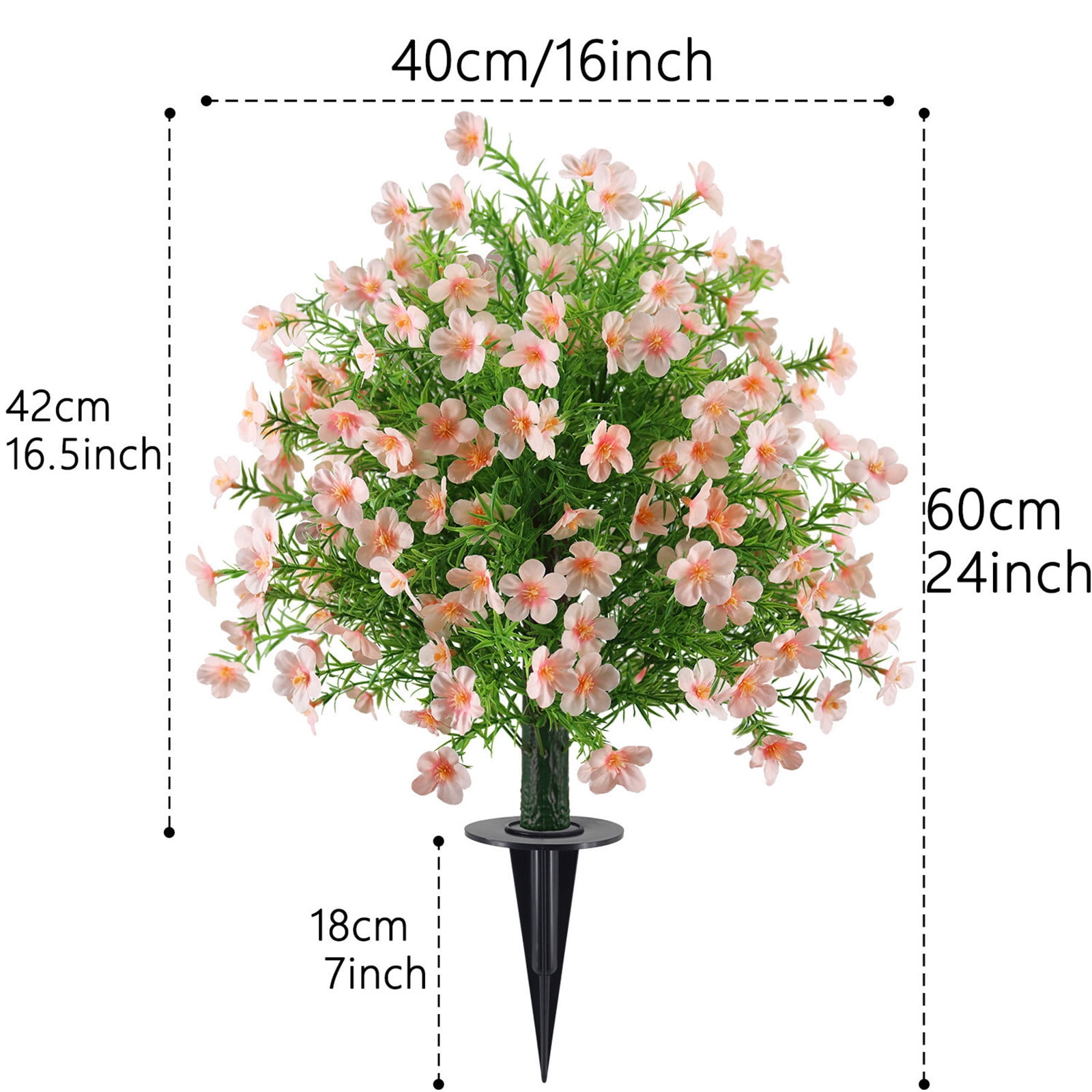 Gumesh Artificial Plants Outdoor Flowers- UV Resistant Boxwood & Baby’s Breath Greenery for Porch, Patio, Garden, All Season Faux Plants in Pot
