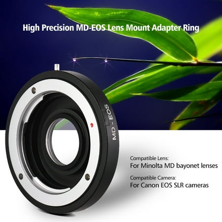 MD-EOS Lens Mount Adapter Ring with Corrective Lens for Minolta MD Lens to Fit for Canon EOS EF Camera Focus