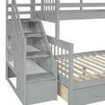 thumbnail image 5 of Newboti Furniture Twin Over Full L-Shaped Bunk Bed With 3 Drawers, Ladder And Staircase - Gray AAE-, 5 of 12