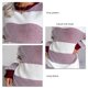 thumbnail image 5 of Vestido de rayas de manga larga de punto elástico suelto ajuste casual cuello redondo suéter vestido para mujer rojo vino L, 5 of 6