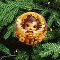 thumbnail image 5 of Baby Bees And Flowers Ornament Cute Cartoon Bumble Bee Circle Ornament Xmas Trees Decorations Keepsake Gifts Funny Gifts for Women/Men, 5 of 8