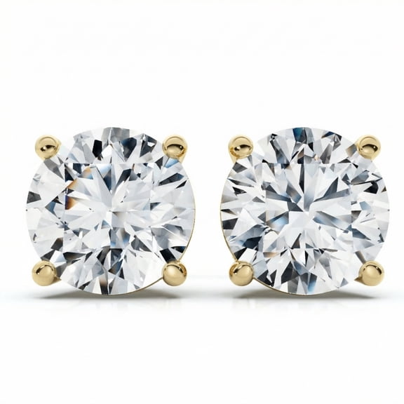 Pompeii 2 - 6 Ct TW Round Diamond Studs in 14k Gold Lab Grown Earrings (G/H,VS2-SI1)