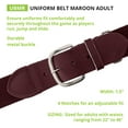 thumbnail image 2 of Champion Sports Baseball/Softball Uniform Belt - Comfort Stretch Fit Uniform Belt - Durable Syntex Tab - Adult: 22"-46" - Maroon, 2 of 7