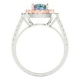 thumbnail image 4 of Solitaire with Accents Engagement Ring for Women - 1.615ct Blue Moissanite in 18K White/Rose Gold Promise Ring, 4 of 6