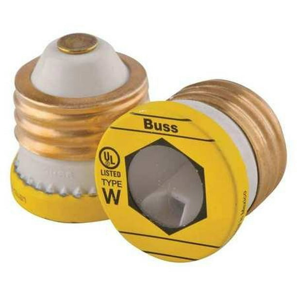 BUSSMANN W3 3 Amp Fast Acting Edison Base Plug Fuse 125V Ul Listed