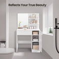 thumbnail image 2 of VASAGLE Coiffeuse avec Miroir, Table de Maquillage avec 1 Tiroir, 2 Étagères, Armoire de Rangement, Table de Toilette, Moderne, Blanc, Adulte, 2 of 7