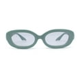 thumbnail image 2 of Womens Retro Mod Oval Thick Plastic Fashion Chic Sunglasses Green - Grey, 2 of 4