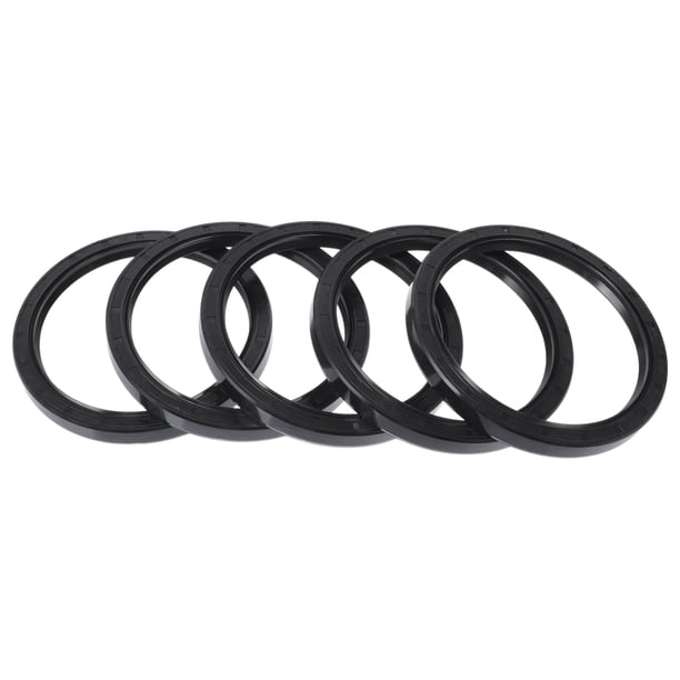 Sellos de aceite universales Unique Bargains TC de doble labio con resorte de acero, sello de eje rotativo 100x120x12mm, caucho NBR negro de alta presión, 5 Pcs