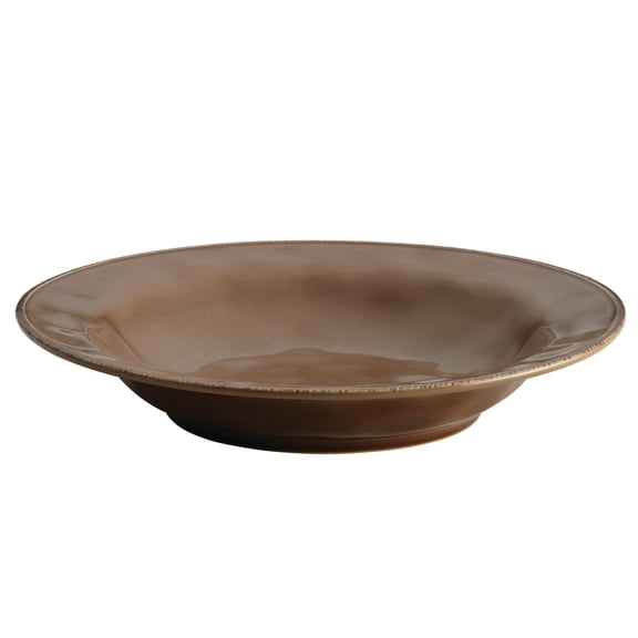 Rachael Ray Cucina Dinnerware Ceramic Round Serving Bowl, 14-Inch, Mushroom Brown