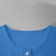 thumbnail image 5 of cocolona Summer Puff Sleeve Tops for Women Crew Neck Button Pleated Shirts Dressy Casual Loose Blouses, 5 of 6