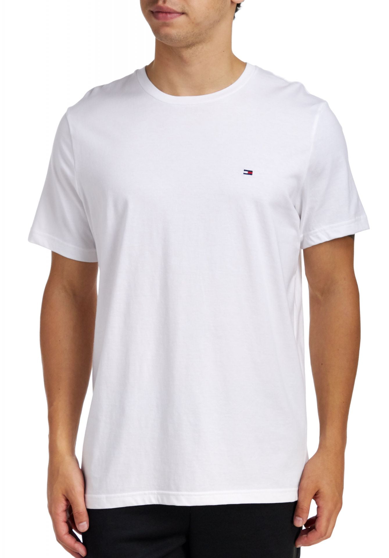 blur melodrama Kristus Men's Tommy Hilfiger 09T3139 Core Flag Crew T-Shirt (White L) - Walmart.com