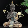 thumbnail image 3 of Buddha Statue Thailand Sculpture Resin Handmade Buddhism Hindu Feng Shui Figurine Meditation Home, 3 of 5