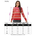 thumbnail image 2 of Festive Women's Christmas Snowflake Tree Pattern Knit Sweater, Red, 2XL, 2 of 8