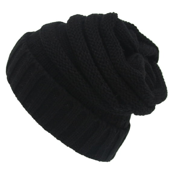 Outdoor Autumn Winter Striped Pullover Hat Men Women Warm Solid Color Reversible Knitted Hat