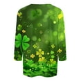 thumbnail image 5 of Craaazy Women's Casual St. Patrick's Day Printed Round Neck Three Quarter Sleeved T-shirt Loose Tops Gifts, 5 of 5
