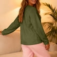 thumbnail image 4 of Flannel Pajamas for Women Long Sleeve Fuzzy Lounge Top Regular Fit Warm Winter Sleep Shirts, 4 of 9