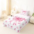 thumbnail image 3 of spefrowx Pink Watercolor Bow Print Twin Sheets for Kids, Butterfly & Quote Bedding, 3pcs, 1 Flat Sheet, 1 Fitted Sheet and 1 Pillowcase, 3 of 6