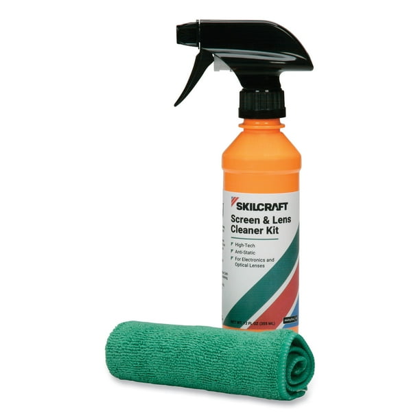 AbilityOne SKILCRAFT Screen and Lens Cleaner Kit 12 oz Spray/Microfiber