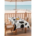 thumbnail image 2 of Outdoor Tablecloth with Umbrella Hole for Patio/Picnic/Party/Camping, Black Polka Dots Waterproof Table Cloth Rectangle Table Cover Washable, Modern Abstract Art (60"x 120"), 2 of 8