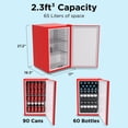thumbnail image 3 of SnowLion Premium 65L Solid Door 2.3 Cu.ft. Freestanding Under-Counter Mini Fridge in Red, 3 of 5