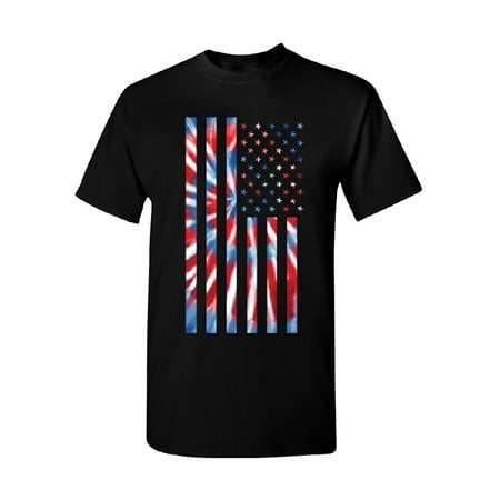 Patriotic Tie Dye American Flag Men's T-shirt 4th of July USA
