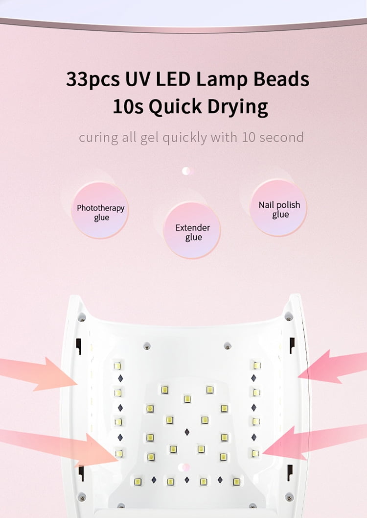 Professional UV LED Nail Lamp for Gel Polish, 280W Fast Curing Nail Dryer with 4 Timers & Smart Sensor for Salon & Home Manicures
