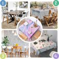 thumbnail image 4 of Square Tablecloth, Waterproof Polyester Table Cover, Wrinkle Resistant & Washable Fabric for Dining, Kitchen, Picnic, 60x60in(152x152cm), Liquid & Marble Print, 4 of 6