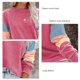 thumbnail image 5 of Sudadera con capucha Cuello redondo Manga larga Bloqueo de color Tops casuales de moda para mujer Rojo XXL, 5 of 6