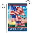 thumbnail image 2 of Briarwood Lane Waving American Flags Welcome Garden Flag, 2 of 4
