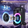 thumbnail image 4 of JYX Karaoke Máquina Altavoz de Karaoke Grande de 120 W con Ruedas, 2 Micrófonos, Luces de Fiesta RGB, T36-T, 4 of 10