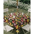 thumbnail image 3 of Square Outdoor Tablecloth with Umbrella Hole Pineapple Outside Table Cloth Waterproof Patio Table Cover Summer Fruit Strawberry Peach Watermelon Zipper Tablecloths for Picnic Party Camping 60x60 Inch, 3 of 8
